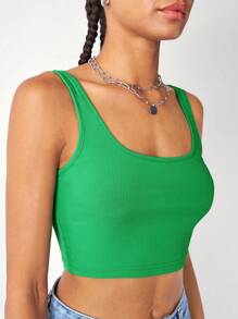 SHEIN Unity Top corto de mujer para uso diario - Verde - Ver 5