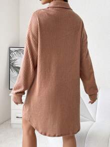 SHEIN Maternity Drop Shoulder Pocket Patched Shirt Dress