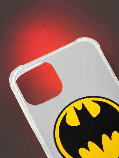 Batman X ROMWE 1pc Letter Bat Pattern TPU Phone Case Compatible With IPhone