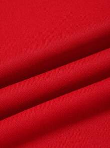 ROMWE MEN Goth Men Skeleton Print Drawstring Hoodie - Red - View 5