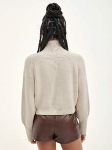 DAZY High Neck Raglan Sleeve Sweater,Fall Women Clothes Crop Women Tops