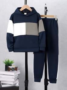 Tween Boy Color Block Hoodie & Sweatpants