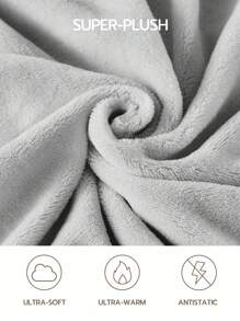 1pc Soft & Cozy Super Plush Duvet Cover Without Pillowcase, Antistastic Fuzzy Comforter Cover With Zipper Closure And Coner Ties,Grey - Grey - View 4