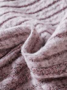 SHEIN 女大童字母補丁細節小高領T恤&喇叭褲 - 紫色 - 查看 8