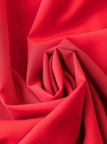 SHEIN LUNE Plus Contrast Lace Notched Neckline Smock Dress - Burgundy - View 3