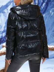 SHEIN LUNE Women's Drawstring Hooded Down Jacket