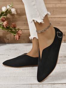 Kích thước lớn Giải trí Đúng mốt Cổ điển Giày đế bệt Của phụ nữ Giày phẳng - màu đen - Xem 5