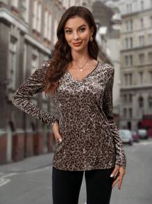 EMERY ROSE In hoa Báo Viền chia cắt Áo thun - Nhiều màu - Xem 1