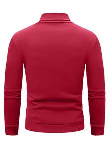 Manfinity Homme Men Letter & Wings Graphic Mock Neck Sweatshirt - Red - View 2