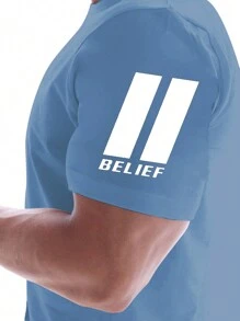 Manfinity Sport Corelite Manfinity Fitness Boyfriend Style Men Letter Graphic Sports Tee  Workout Tops  Workout Tops  Basketball  Back To School Graphic T Shirt Graphic Boyfriend Style Men T Shirt,Gym Clothes Workout Tops Breathable