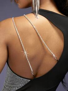 SHEIN Unity 不对称水钻开衩连衣裙