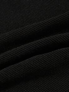 ROMWE MEN Goth Nam Đồ họa chữ và số Dây rút Hoodie - màu đen - Xem 6