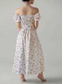 Breezaya Đầm Maxi Tay Phồng In Hoa Ditsy Trang Phục Đi Biển Cho Nữ - Hồng - Xem 2
