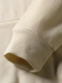 Manfinity Homme Hombres Sudadera con torre & con estampado de slogan de hombros caídos - Albaricoque - Ver 7