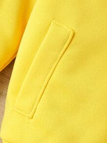 Baby Girl Solid Top & Zip Up Hoodie & Sweatpants