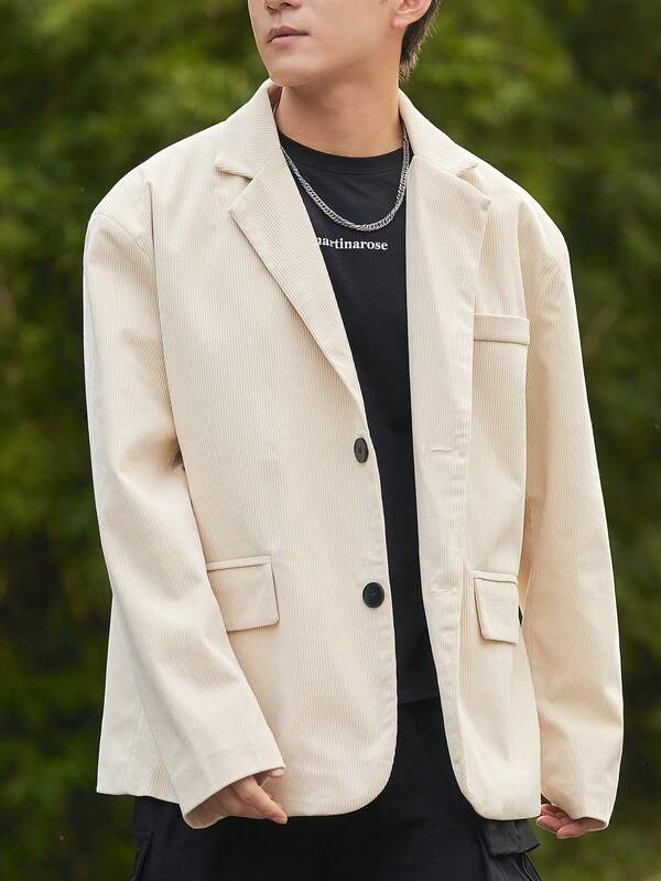 Manfinity Hypemode Men's Notched Collar Suit Jacket SHEIN UK