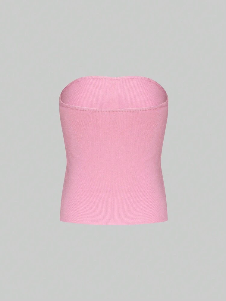 Button Front Tube Knit Top