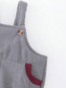 Đứa bé trai Nút phía trước Áo trùm đầu & Tổng thể Jumpsuit - Nhiều màu - Xem 8