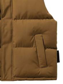 Men Solid Zip Up Puffer Gilet - Brown - View 5
