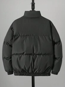 RueChic Men Zip Up Puffer Coat Without Tee - Black - View 2