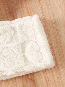 Teen Girl Heart Pattern Flannel PJ Set - White - View 5