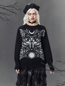 Mystic heart Mặt trăng & Hình mặt trời Áo len - màu đen - Xem 1