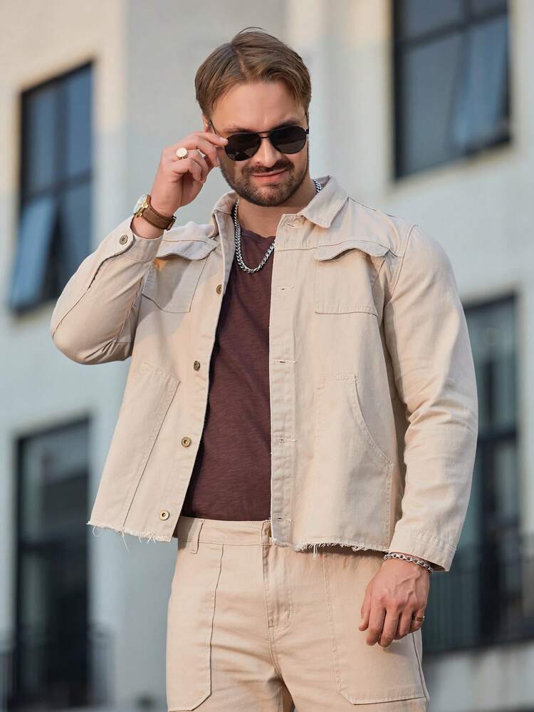 Men's Front Button Pocket Denim Shirt