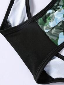 Men Camo Print Contrast Trim Jockstrap Sexy Underwear - Green - View 6