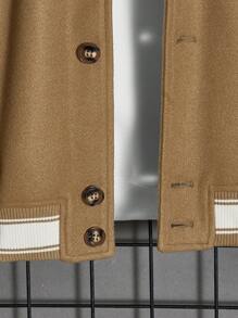 Manfinity Homme Lose Passform Herrenjacke Mit Kontrastierendem Seitennah-detail, Ohne Kapuze