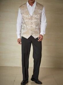 Manfinity AFTRDRK Men Plus Floral Print Waistcoat Without Shirt