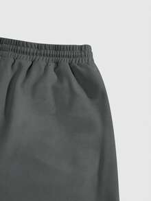 Manfinity Homme 男士寬鬆款掌樹和字母印花運動長褲,腰部繩帶 - 灰色 - 查看 8