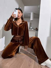 SHEIN Unity Brown 2-piece Outfit - Coffee Brown - View 6