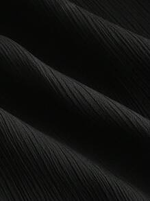 SHEIN MOD 荷葉邊荷葉袖洋裝 - 黑色 - 查看 3