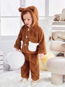 Đứa bé trai Thiết kế tai 3D áo có mũ Áo Teddy Jackets
   & Quần - Nhiều màu - Xem 3