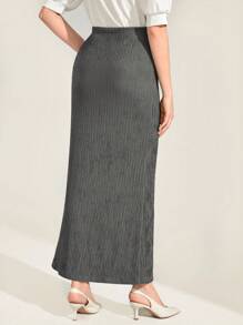 Mulvari High Waist Textured Rib-Knit Skirt