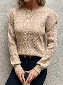 Chiquease Maglione monocolore manica a sbuffo 2 in 1
