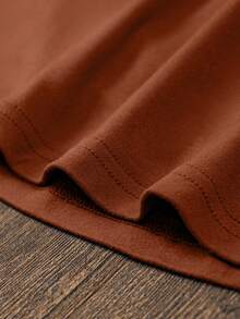 SHEIN Essnce 女士向日葵和蝴蝶印花 T 恤 图案 T 恤 女士上衣 - 咖啡棕 - 查看 4