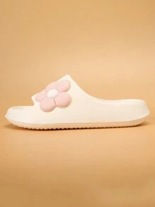 Toddler/Kids Foamed Slide Slippers, Minimalist Anti-Slip Soft Bottom Strap Casual Floral Lightweight House Sandals For Girls