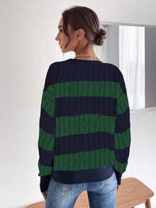 SHEIN Frenchy Khối màu Thả vai Áo len - Nhiều màu - Xem 2