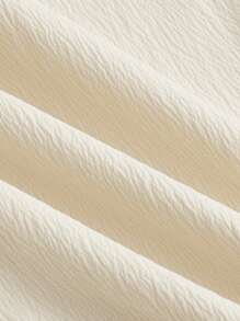 SHEIN MOD Off Shoulder Flounce Sleeve Lace Up Front Dress - Apricot - View 5