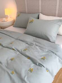 3 piezas Set colcha con bordado - Verde - Ver 5