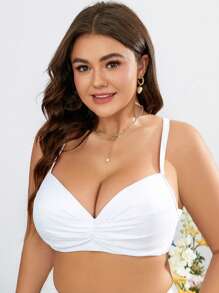 SHEIN Swim Curve Hơn Xù Push-Up Áo bikini - trắng - Xem 1