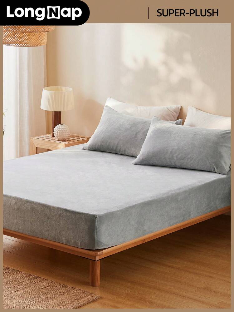 2/3pcs Soft & Cozy Super Plush Premium Fitted Sheet Set, Antistastic, No Smell, Fitted Sheet*1 Pillowcase*1/2