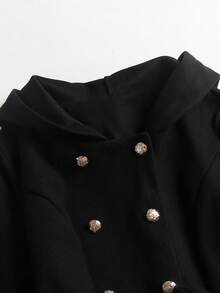 女士羊毛呢外套 - 黑色 - 查看 6