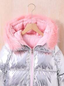 Teen Girls' Reversible Padded Coat With Collar - Multicolor - View 5