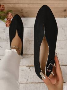 Kích thước lớn Giải trí Đúng mốt Cổ điển Giày đế bệt Của phụ nữ Giày phẳng - màu đen - Xem 1