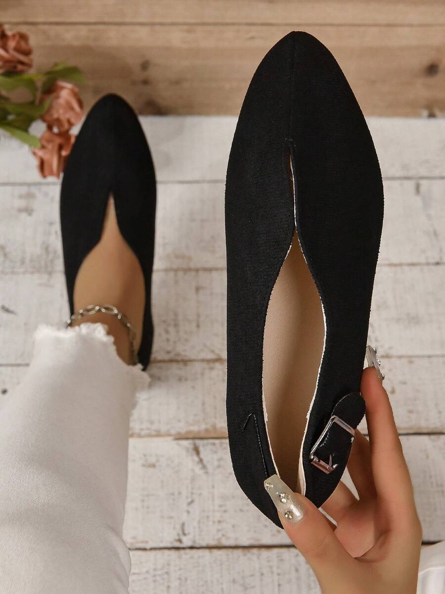 Kích thước lớn Giải trí Đúng mốt Cổ điển Giày đế bệt Của phụ nữ Giày phẳng - màu đen - Xem 1