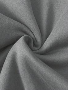 INAWLY Đồ họa Trái tim & Chữ cái Áo nỉ - Xám - Xem 3