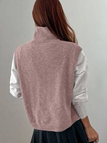 Dazy Star Áo len cổ cao không có áo cánh Thu Đông - Bụi hồng - Xem 2