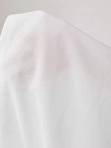 ASH Solid Butterfly Sleeve Crop Top - White - View 7